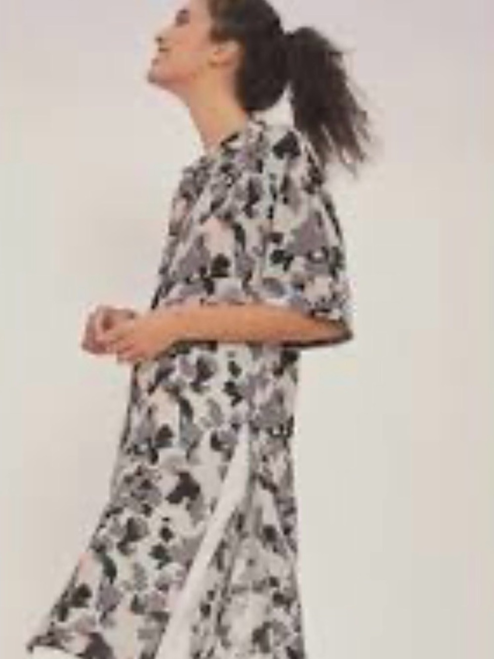 Maeve Anthropologie Blue, Purple, Pink, & Black Floral Tunic Blouse Boho